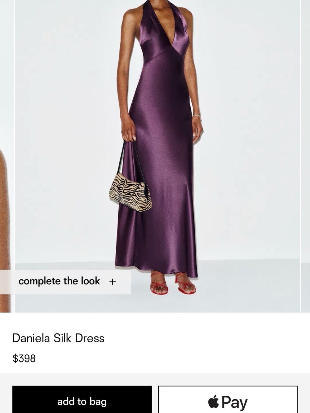 Reformation Daniela Silk Halter Maxi Dress - Plum